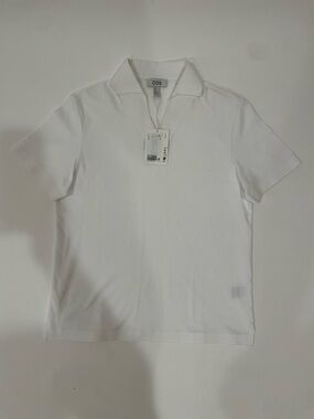 COS White Short-Sleeve Polo Shirt
